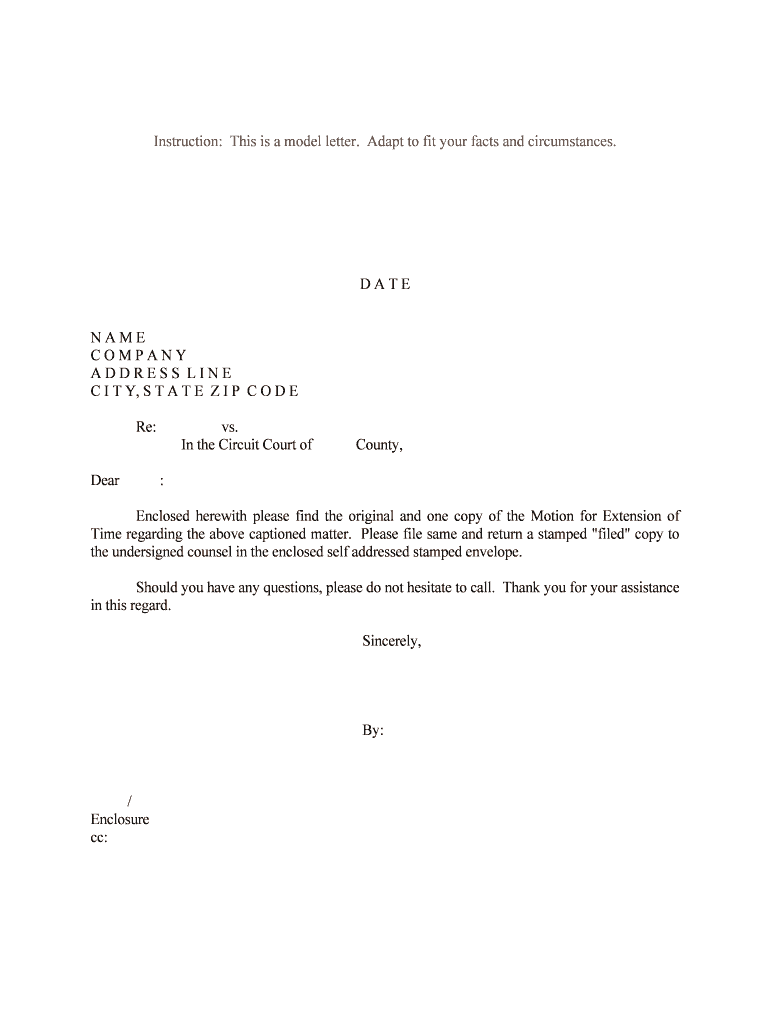 Fill, Edit and Print Sample Letter for Motion for