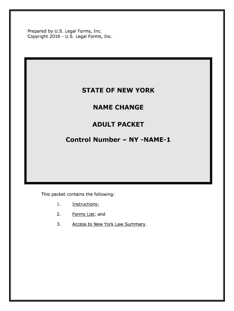 Fill, Edit and Print New York Name Change Instructions and Forms