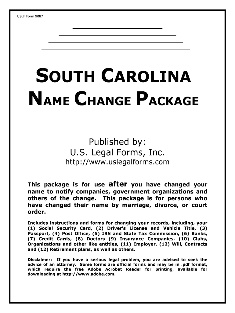 Fill, Edit and Print Name Change Notification Package for Brides, Court