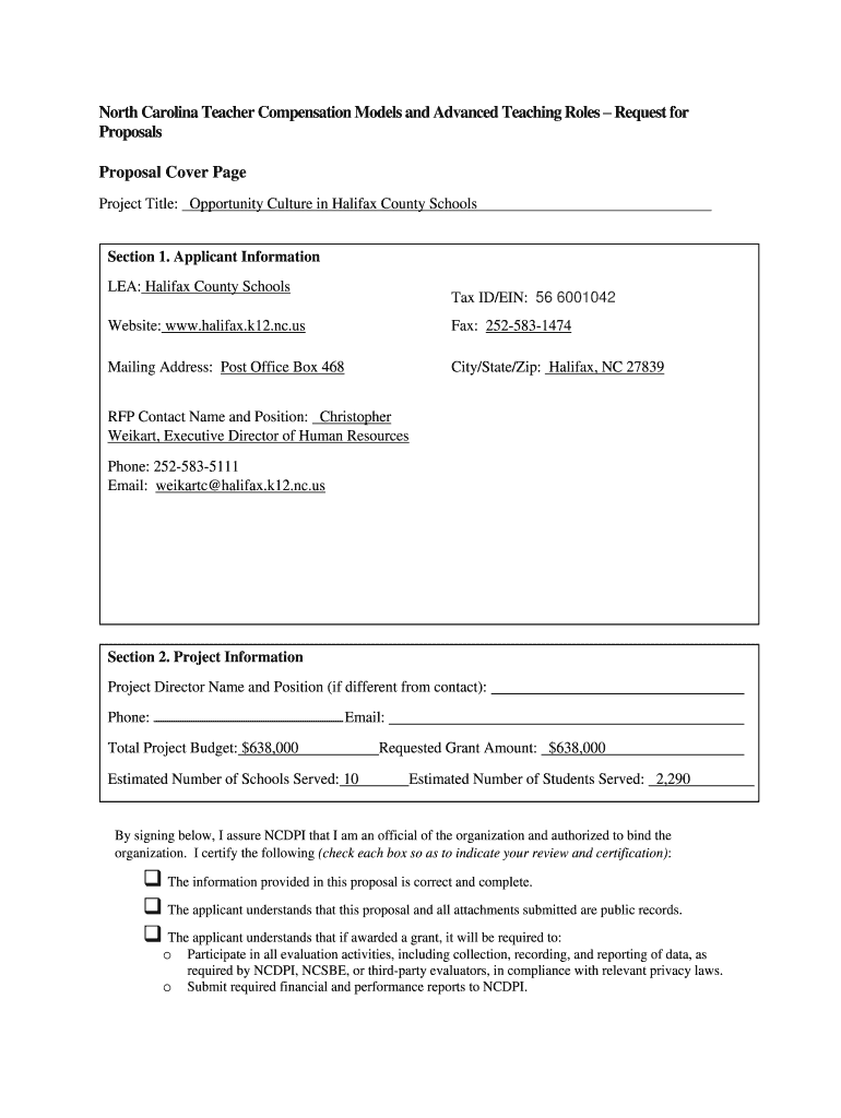 Fillable Online North Carolina Teacher Compensation Models and Advanced Fax Email Print