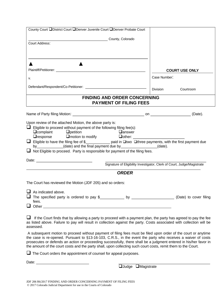 Colorado courts e filing fees Fill out & sign online DocHub
