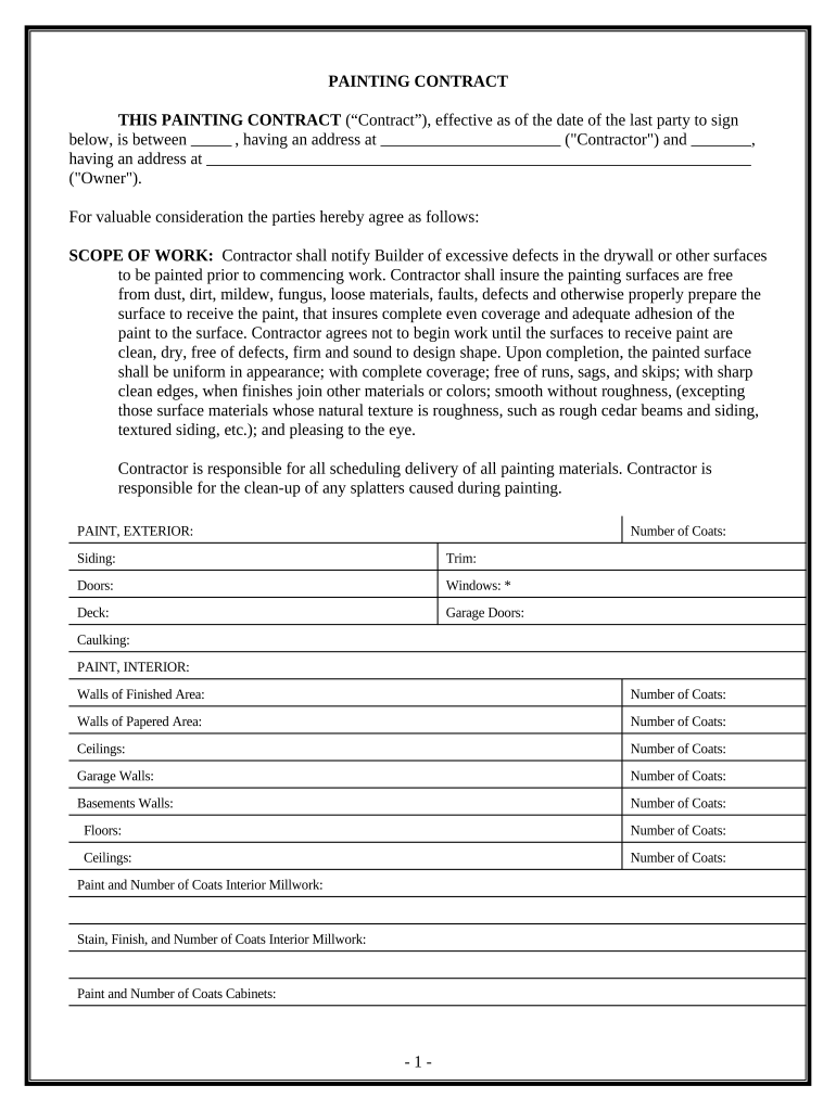 Painting contract Fill out & sign online DocHub