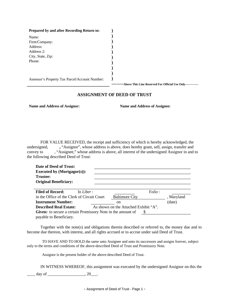 maryland deed trust Doc Template pdfFiller
