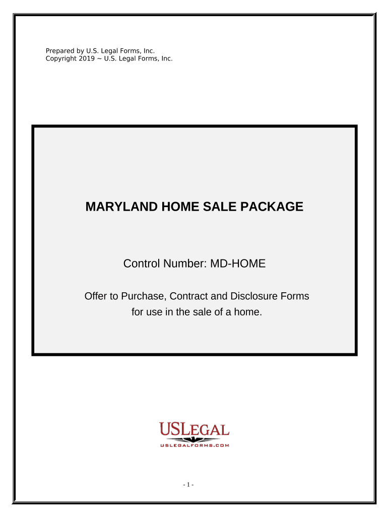 Maryland Real Estate Home Sales Package with Offer to Purchase