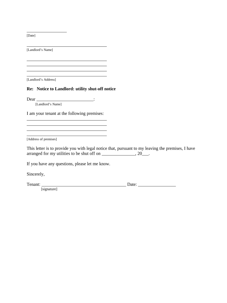 Sample letter to tenant to pay utility bills Fill out & sign online