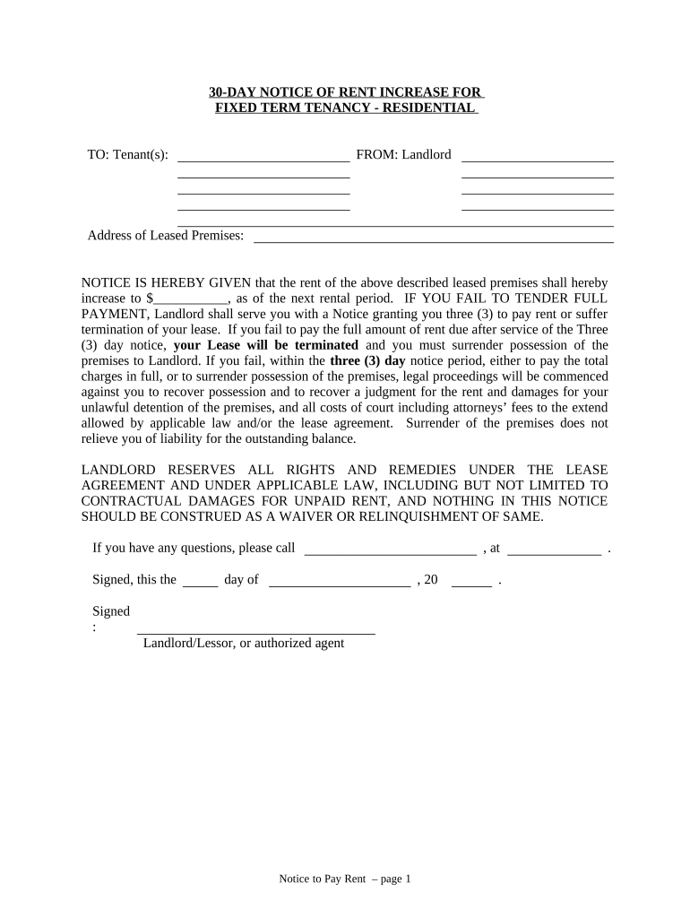 New mexico increase rent Fill out & sign online DocHub