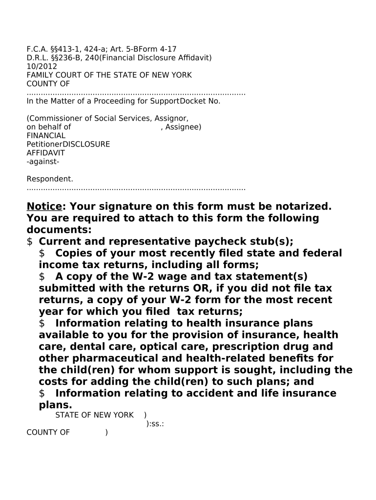 New York Financial Disclosure Affidavit DocHub