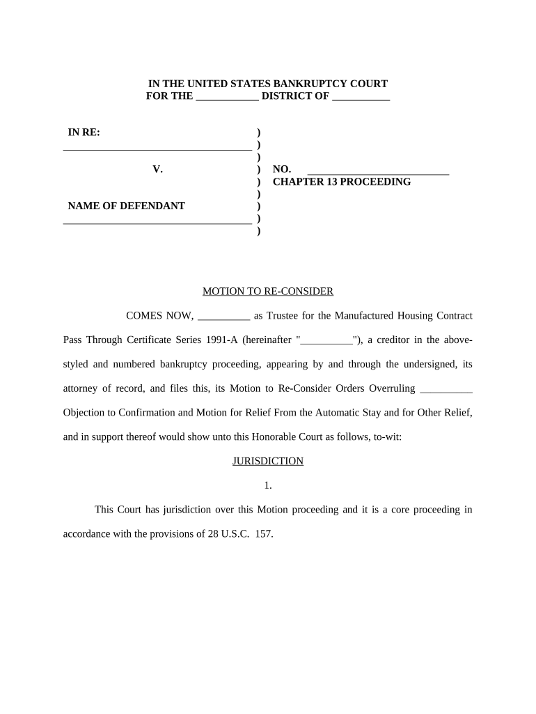 bankruptcy Doc Template pdfFiller