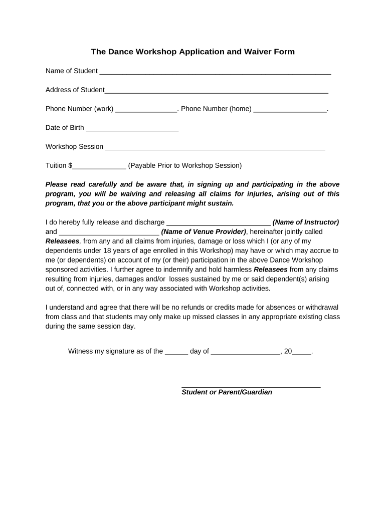 school waiver Doc Template pdfFiller