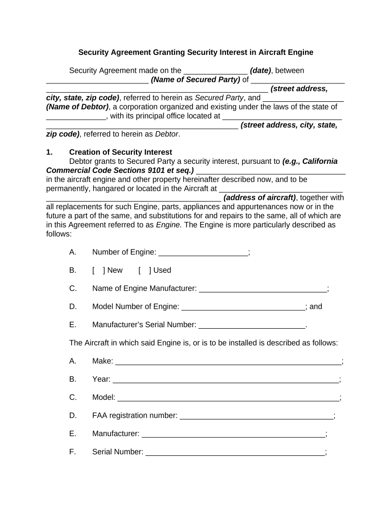 security interest agreement Doc Template pdfFiller