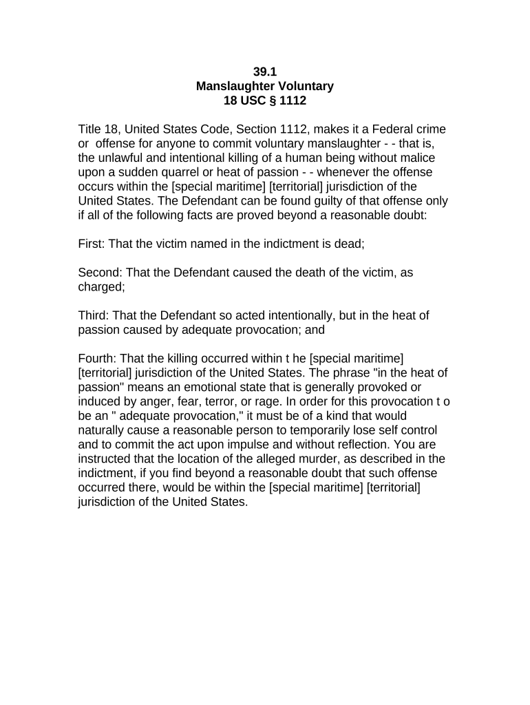 Jury instruction manslaughter Fill out & sign online DocHub