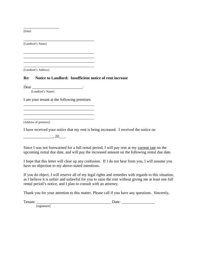 Sample rent increase letter Fill out & sign online DocHub