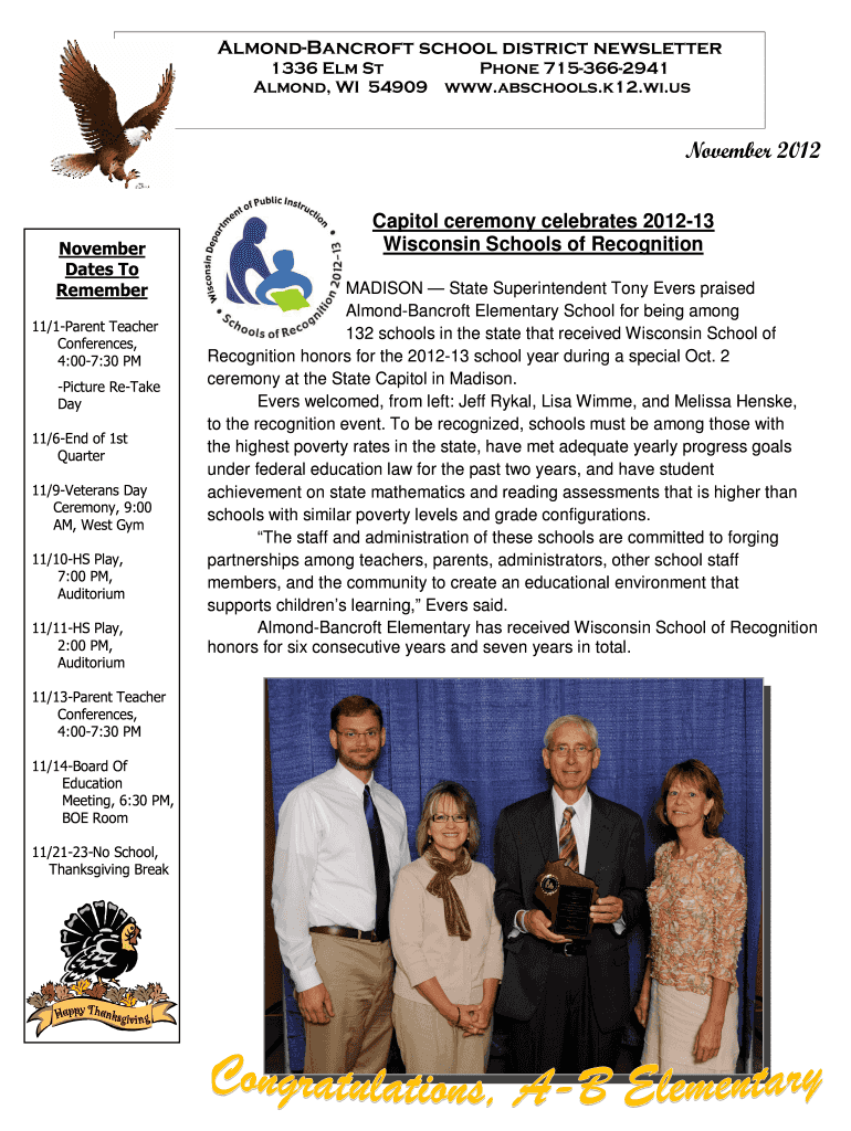Fillable Online Almond, WI AlmondBancroft School photo, picture