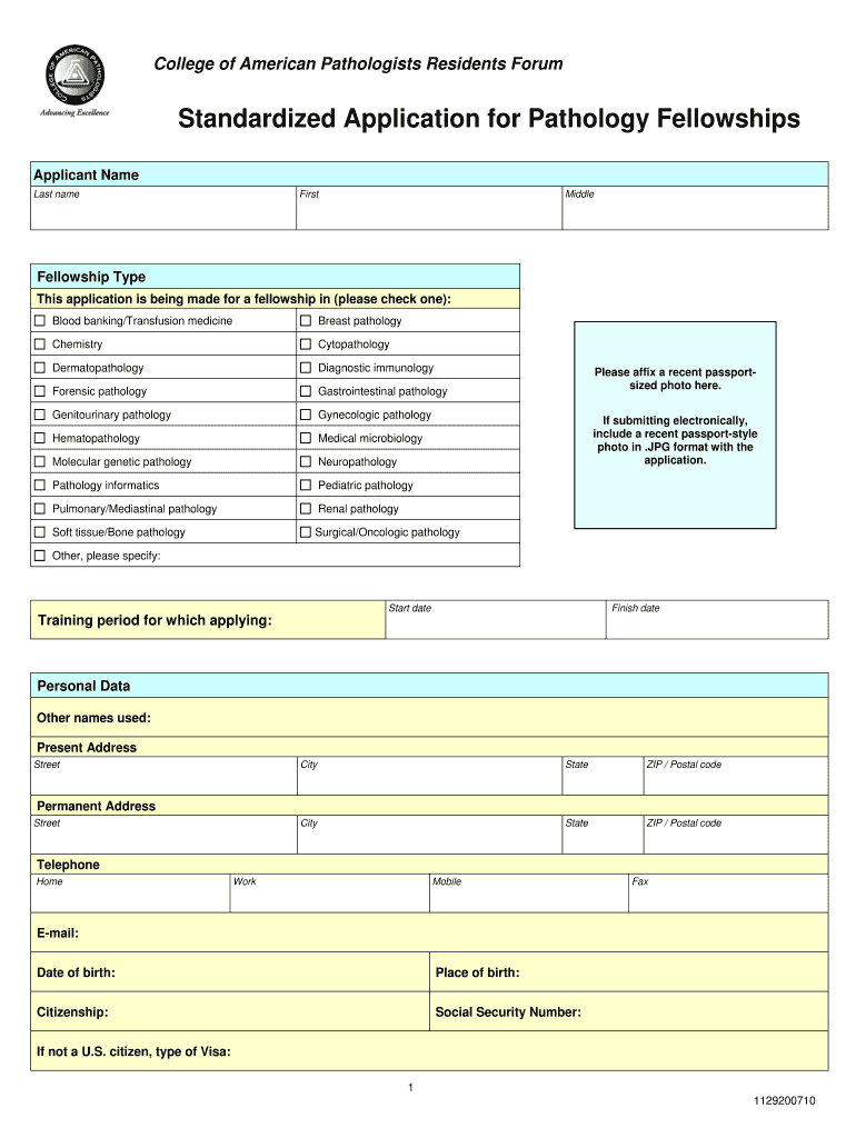Cap Fellowship Application Fill Online, Printable, Fillable, Blank