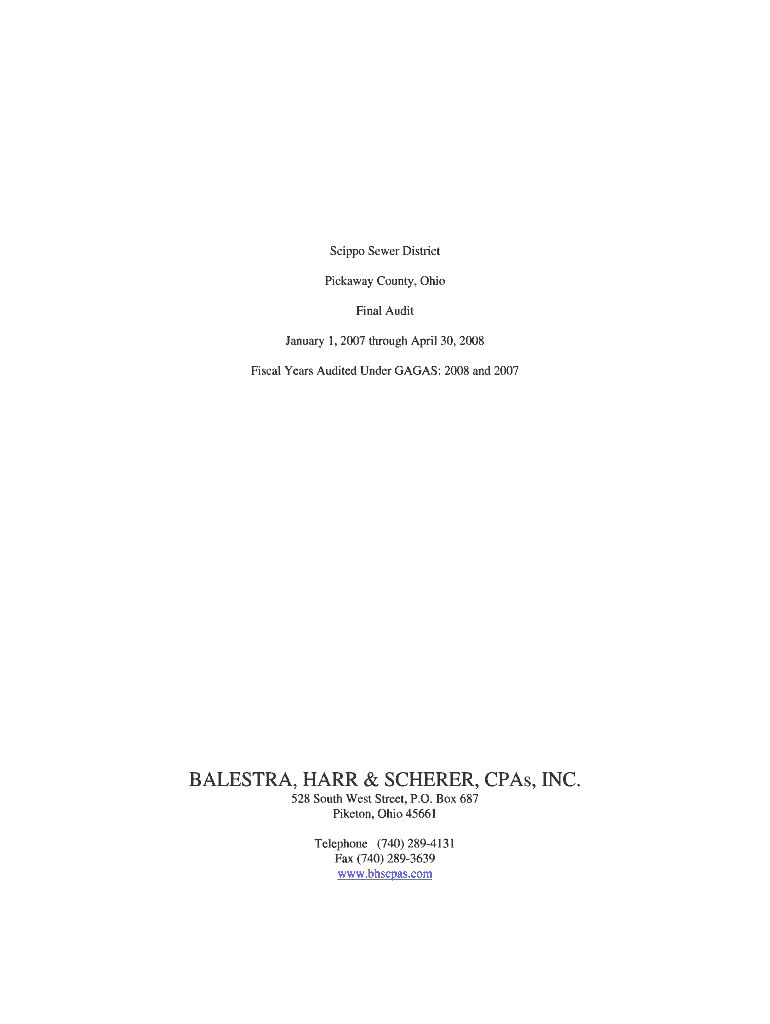 Fillable Online auditor state oh Pickaway County, Ohio auditor state