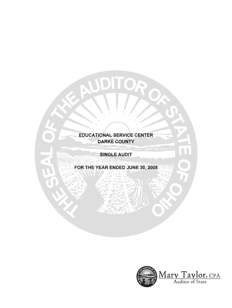 Darke County ESC 08Darke Report doc auditor state oh Fill out