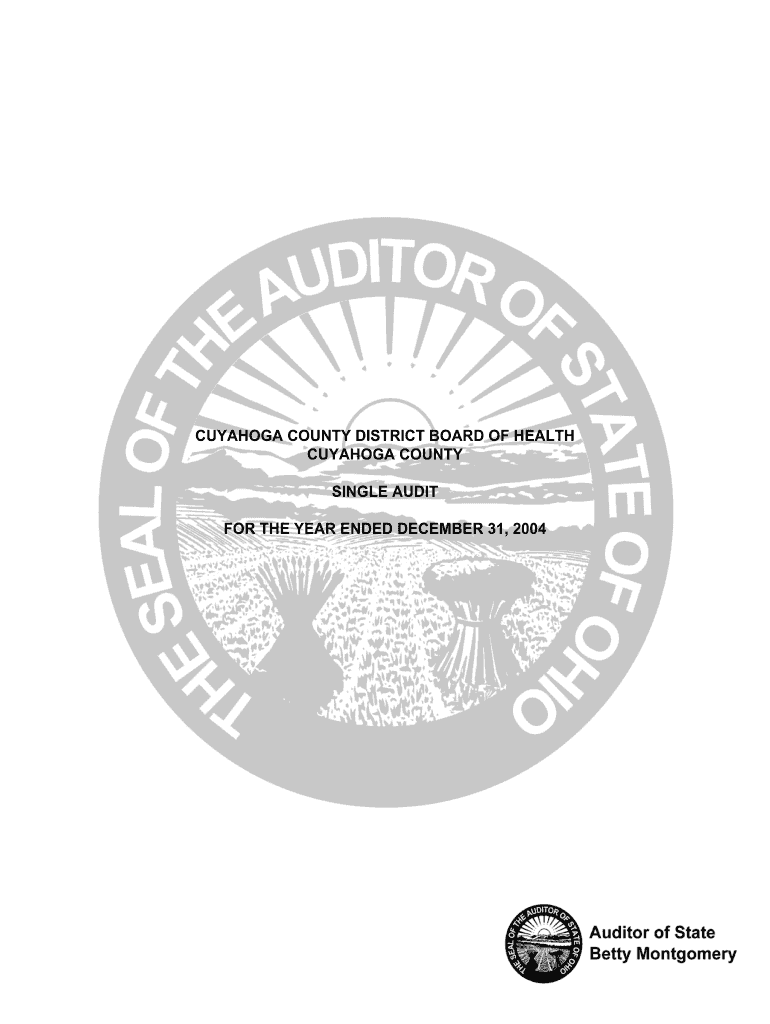 Fillable Online auditor state oh CUYAHOGA COUNTY DISTRICT BOARD OF HEALTH CUYAHOGA COUNTY SINGLE