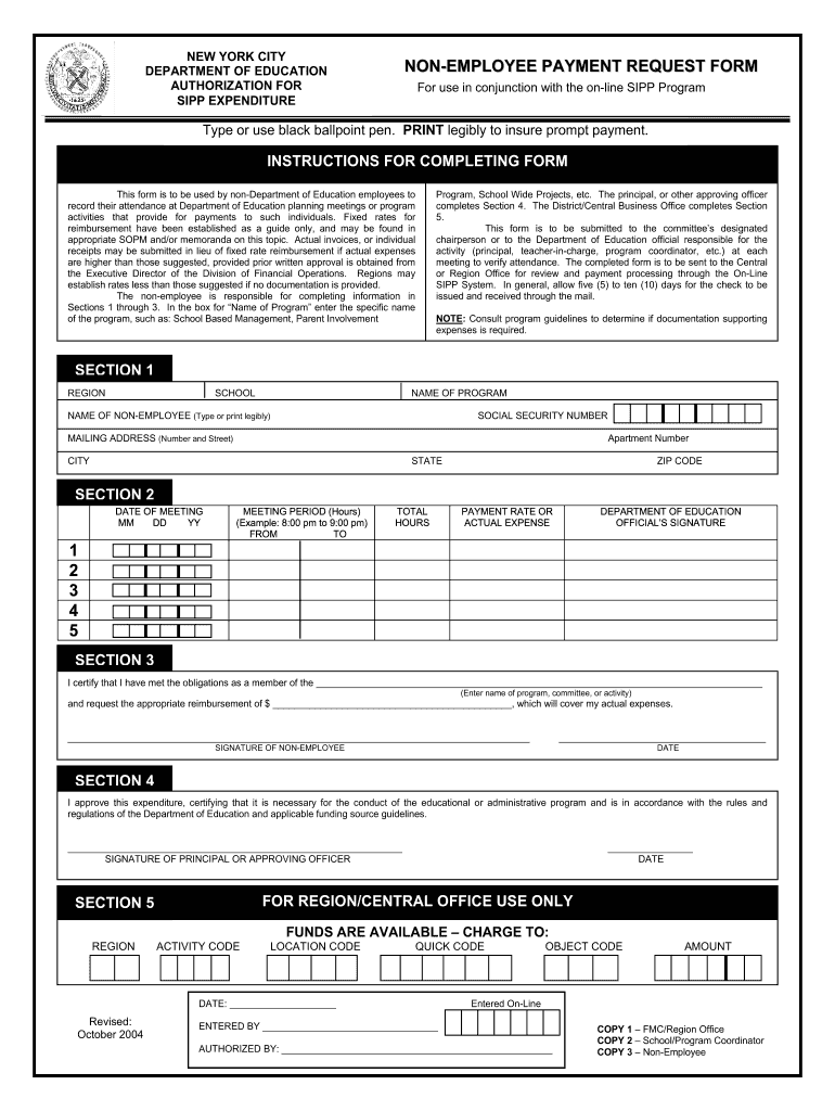 Nyc doe sipp form Fill out & sign online DocHub