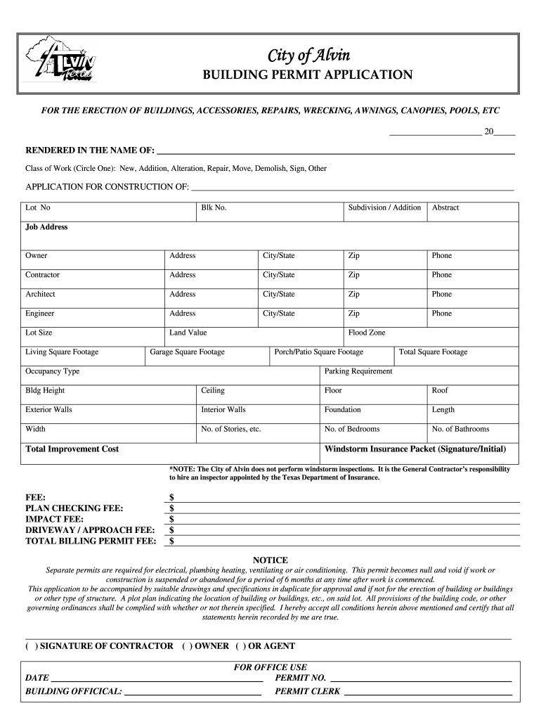 City of alvin permits Fill out & sign online DocHub