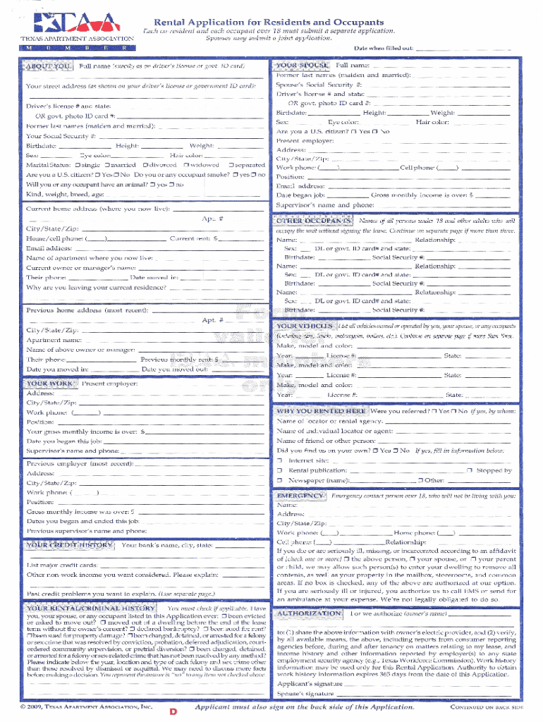 Taa application form 2024 Fill out & sign online DocHub