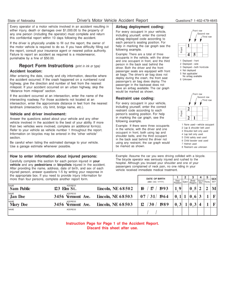Nebraska State Accident Report Form Fill Online, Printable, Fillable