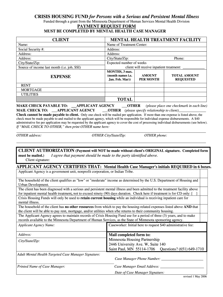 Download Payment Request Form Minnesota Housing Partnership