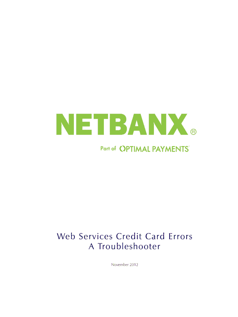 Fillable Online  Services Credit Card Errors A Troubleshooter Fax Email Print pdfFiller