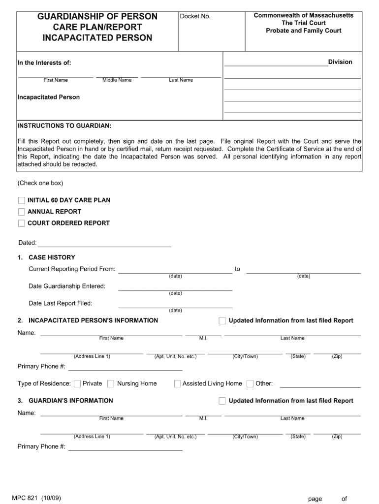 MA MPC 821 2009 Complete Legal Document Online US Legal Forms
