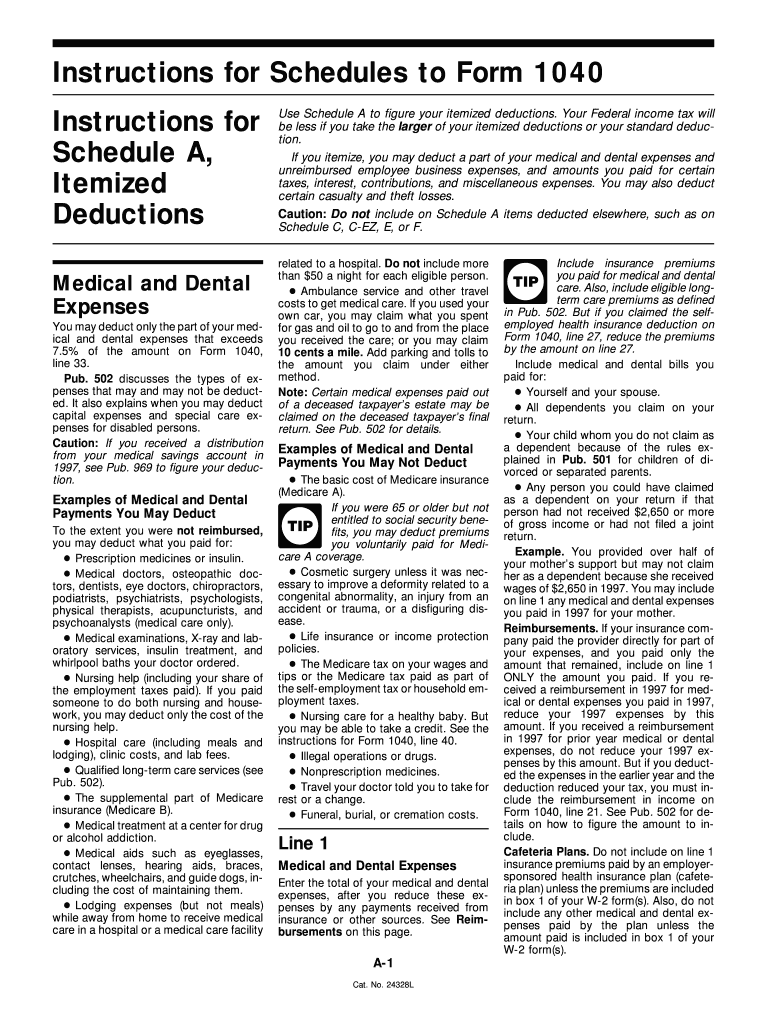 Fillable Online irs Instructions for Schedules to Form 1040
