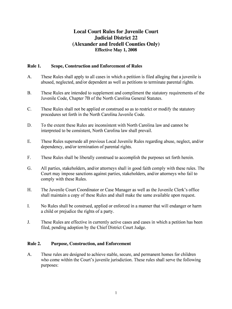 Fillable Online local rules for civil district court The North
