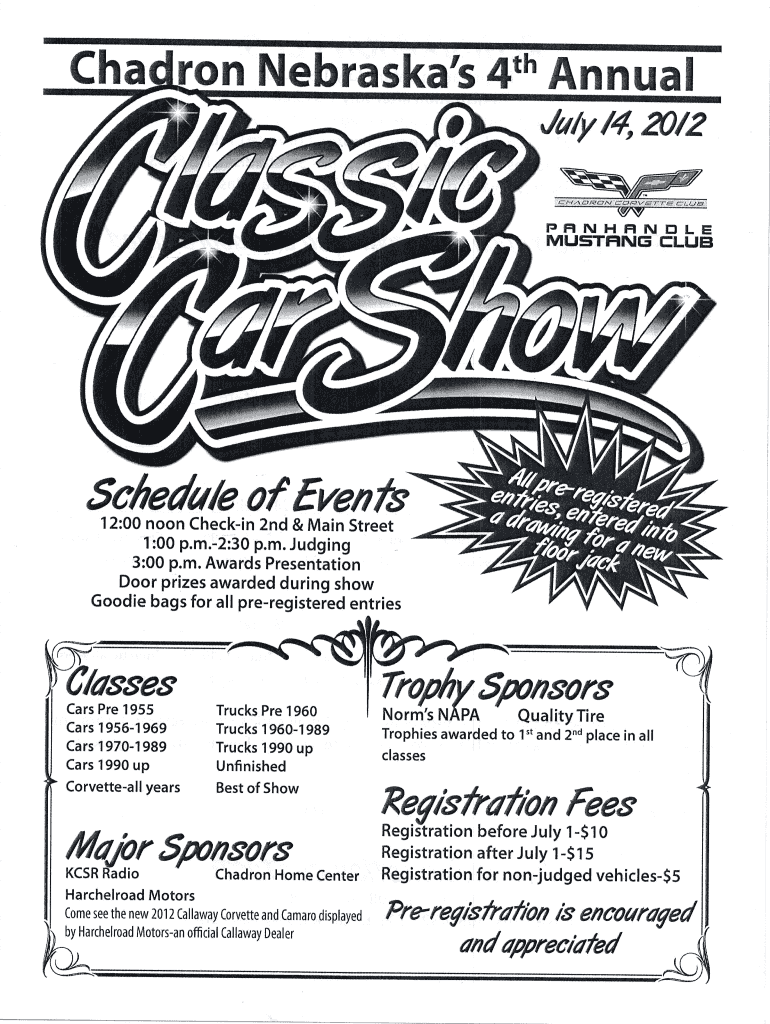 Fillable Online Car Show Entry Form Fax Email Print