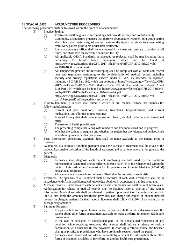 Acupuncture Licensing Board NC.gov Doc Template pdfFiller