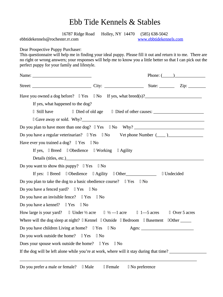 Ebb Tide Kennels and Stables 16787 Ridge Rd Holley, NY Pet Doc