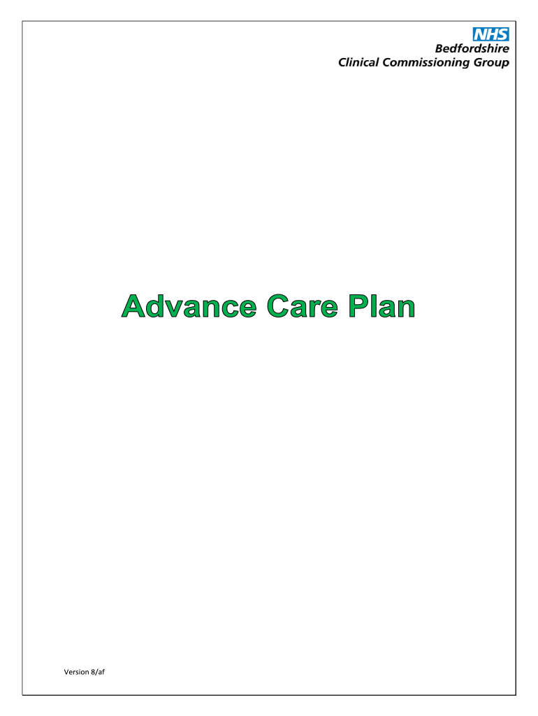 Fillable Online Advance Care Plan Goldington Avenue Surgery Fax Email