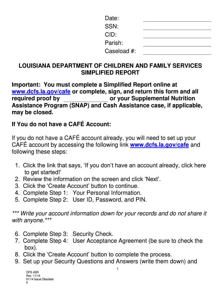 Fillable Online Important You must complete a Simplified Report online