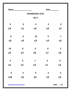 Fillable Online Worksheet Generator 3 - Multiplication.com Fax Email Print - Pdffiller