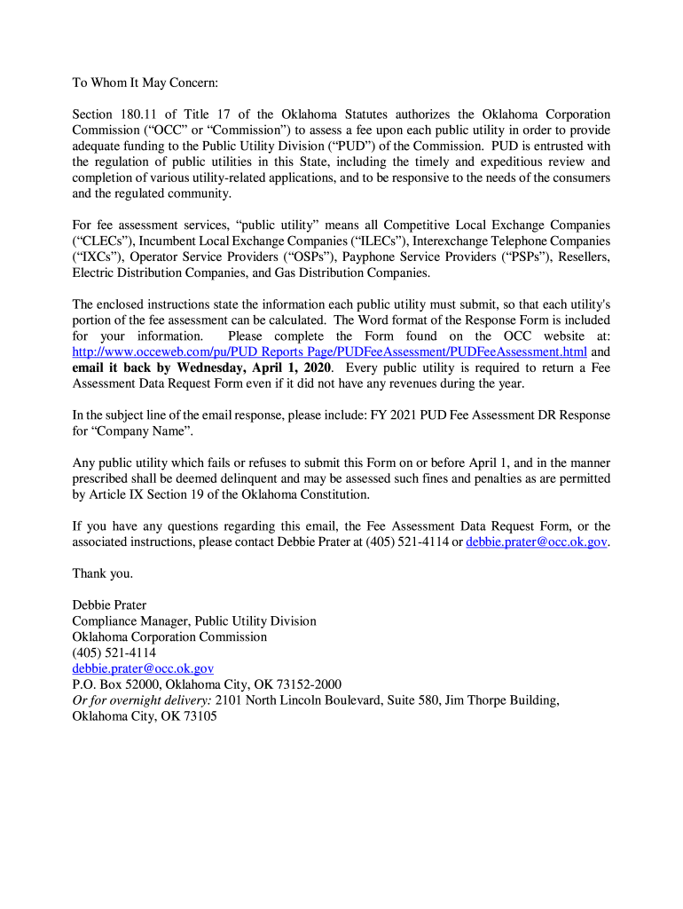 Fillable Online 11 of Title 17 of the Oklahoma Statutes authorizes the