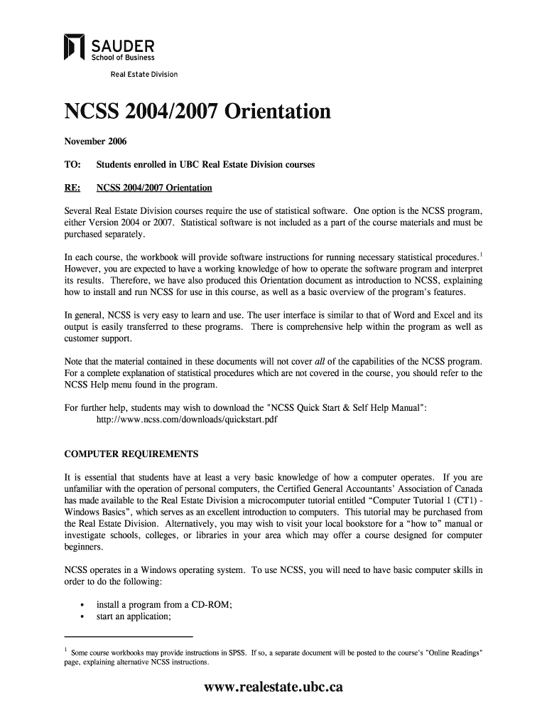 Fillable Online Students enrolled in UBC Real Estate Division courses