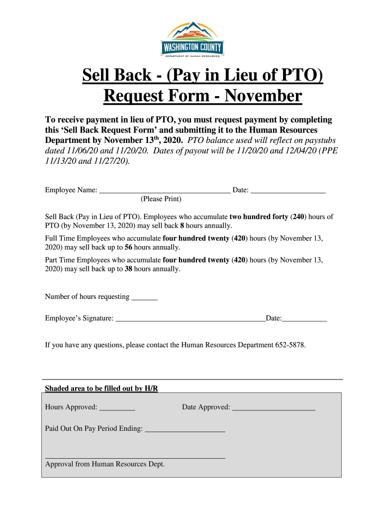 Fillable Online PTO BuyBack Policy and Request Form The Newberry