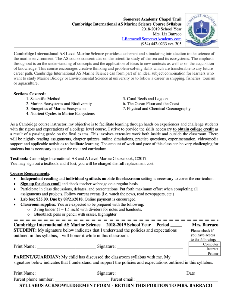 Fillable Online Somerset Academy Chapel Trail Fax Email Print pdfFiller