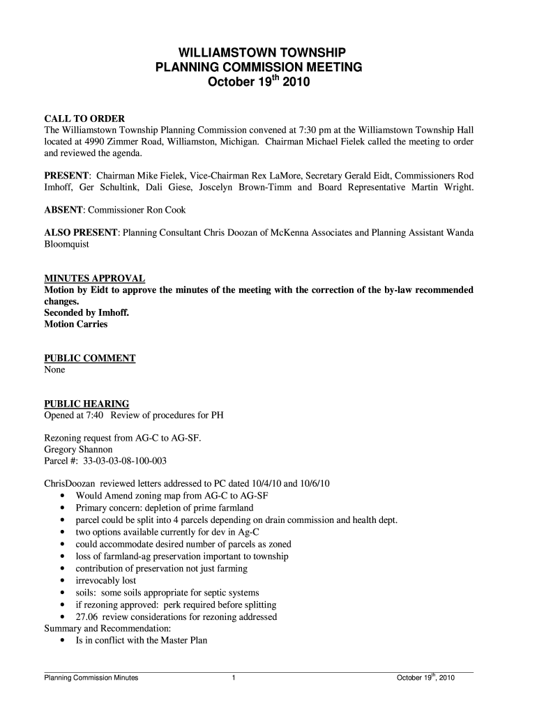 Fillable Online Establishment of Zoning Districts Williamstown Township Fax Email Print