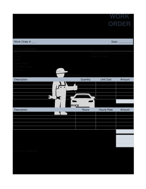 Fillable Online Auto Repair (Mechanic) Work Order Template Fax Email