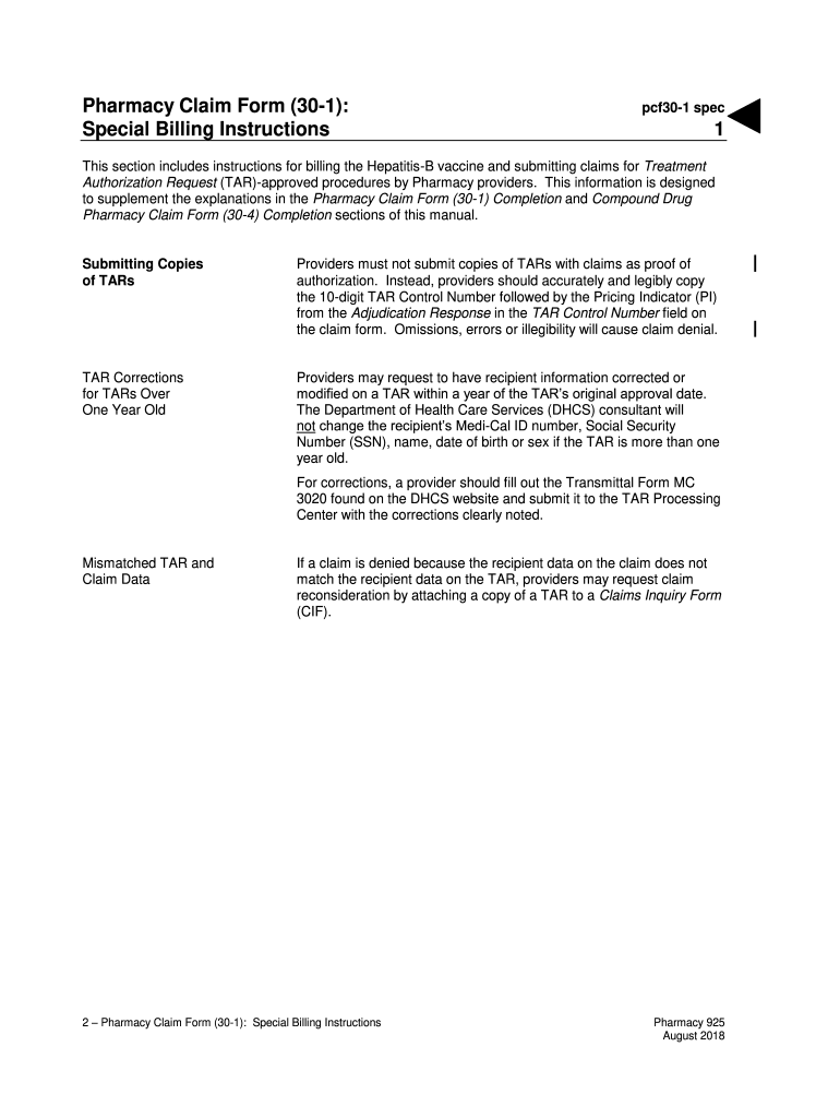 Fillable Online Pharmacy Claim Form (301) Fax Email Print pdfFiller