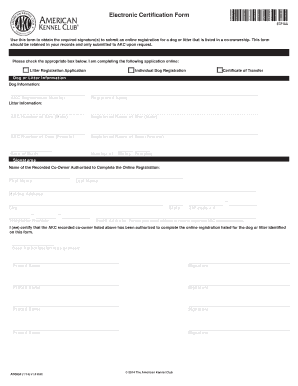 Fillable Online images akc Electronic Certification Form - American