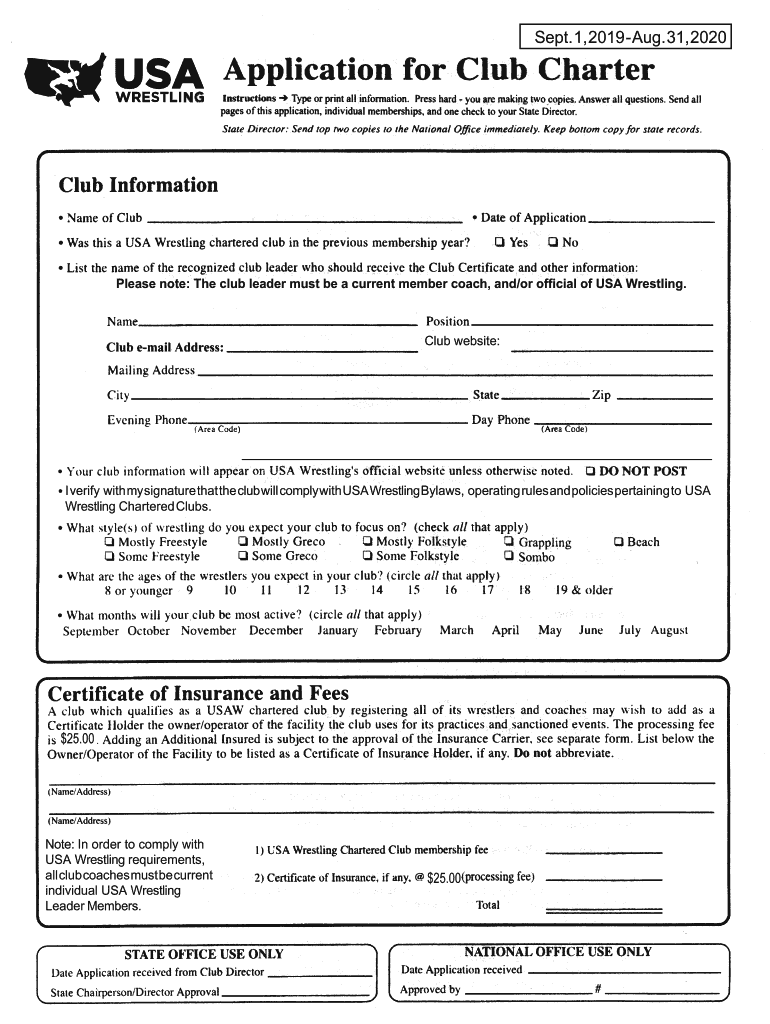 Fillable Online USA Wrestling Membership Levels Team USA Fax Email