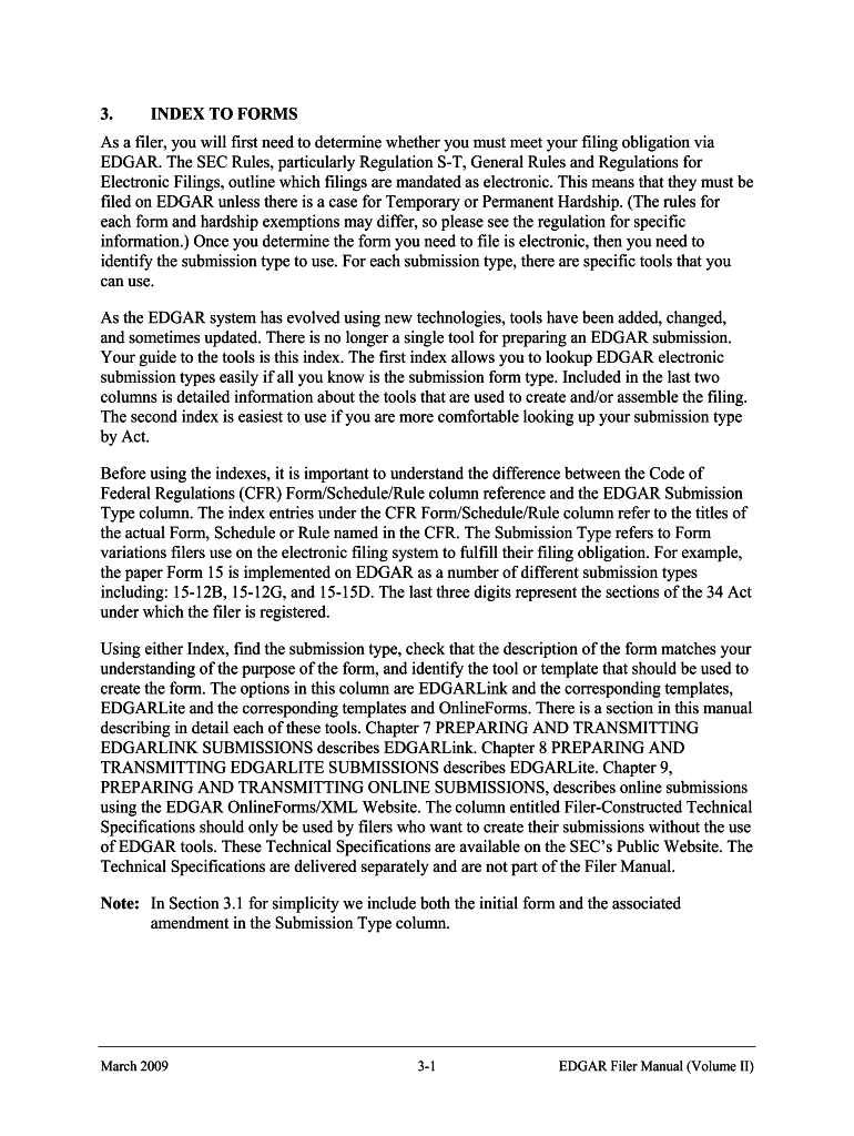 Fillable Online Descriptions of EDGAR Form and Submission Types from