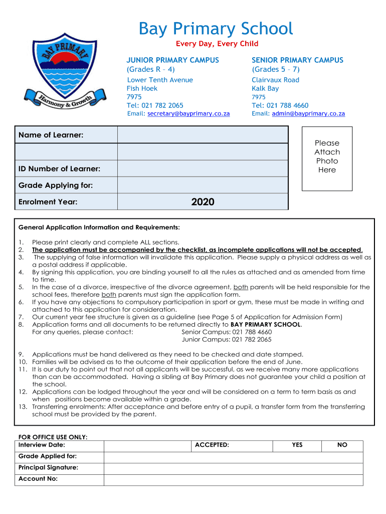 Bluewater Bay Primary School Registration Form Fill Online, Printable, Fillable, Blank pdfFiller