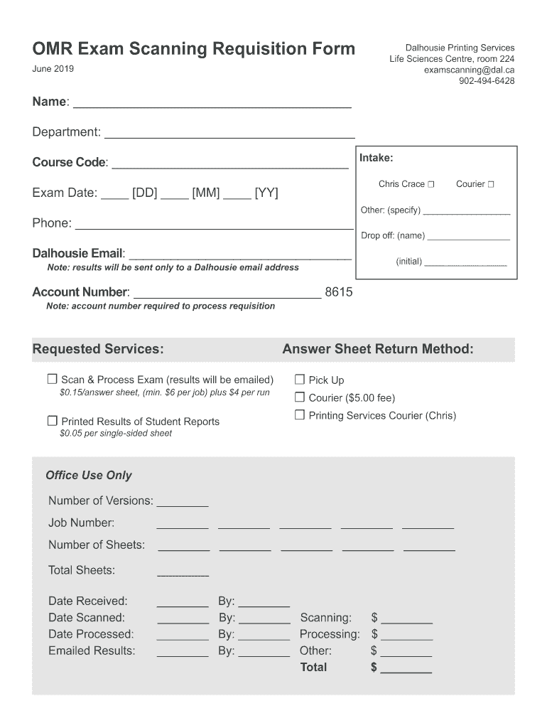 Fillable Online Dalhousie Printing Services Fax Email Print pdfFiller