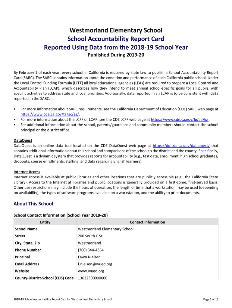 Fillable Online Westmorland Elementary School Fax Email Print pdfFiller
