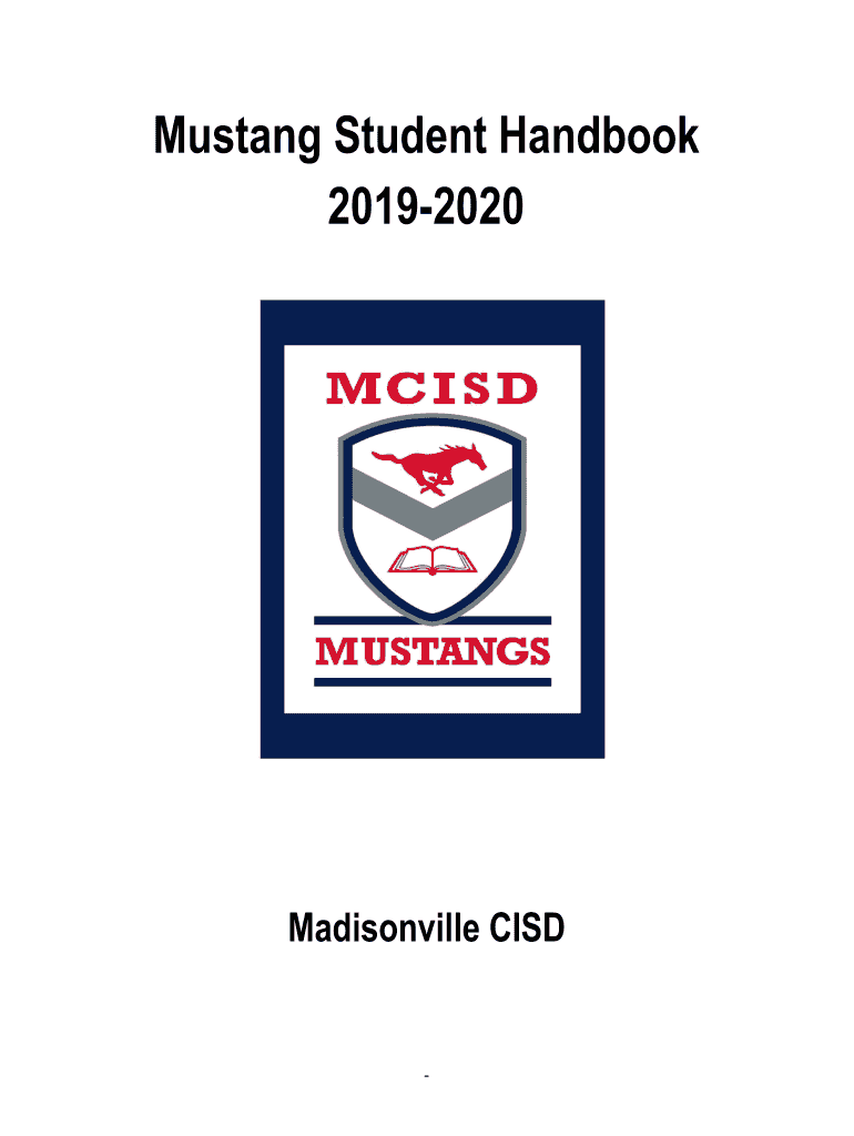 Fillable Online Student Handbook and Forms Munday CISD Fax Email
